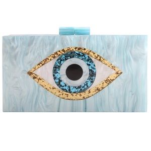 Blue eye acrylic clutch purse new